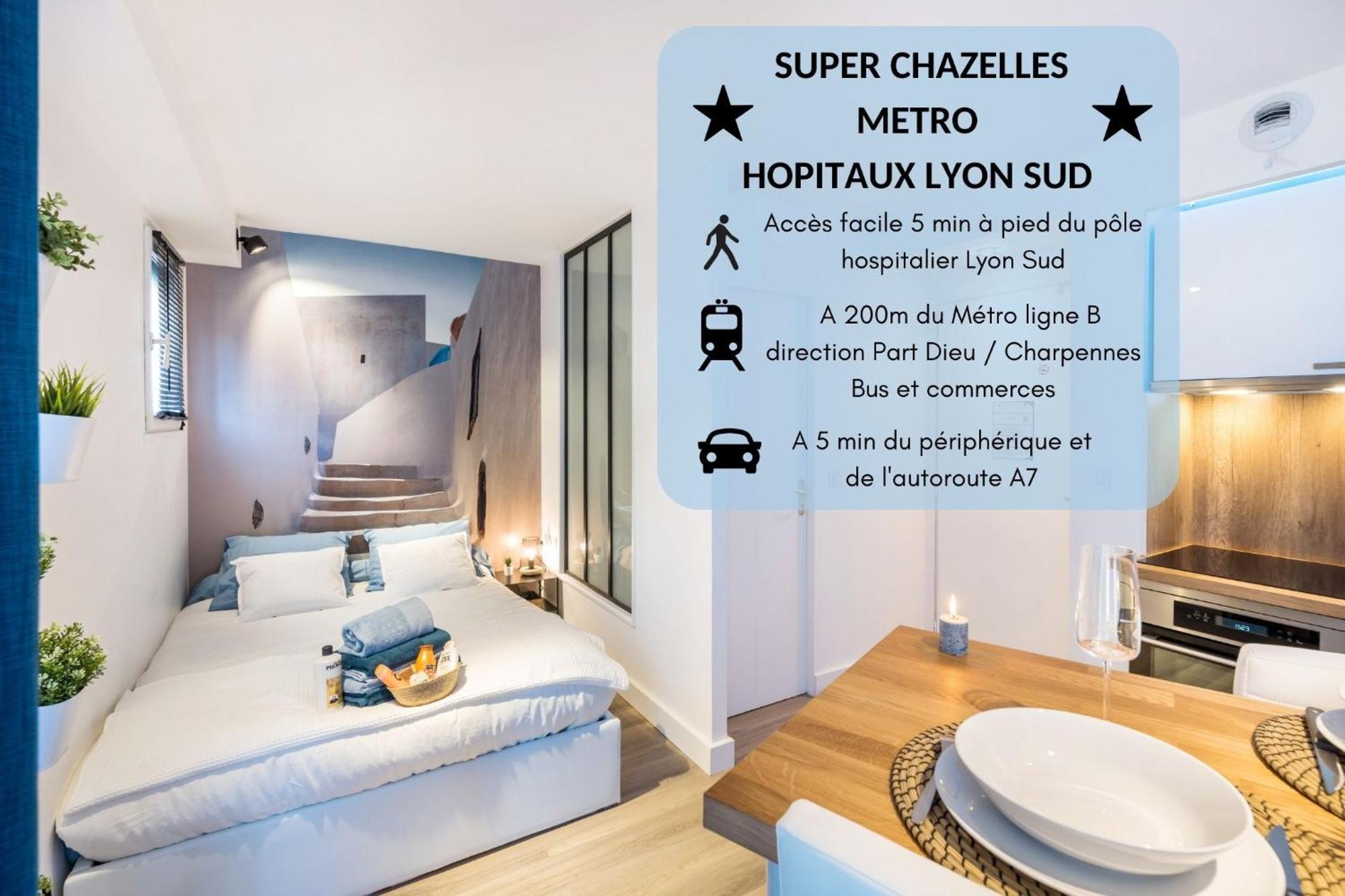 サン・ジュニ・ラヴァルSuper Chazelles - Metro - Hopitaux Lyon Sudアパートメント エクステリア 写真